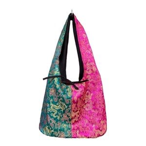 Thai Hobo Bag with Dragon and floral print many Colours made in Thailand!